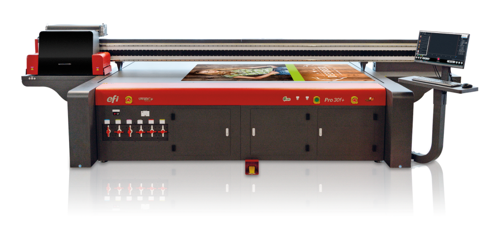 EFI Pro 30f+ flatbed printer image.