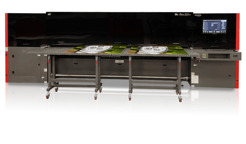 EFI Pro 30h+ hybrid LED printer.